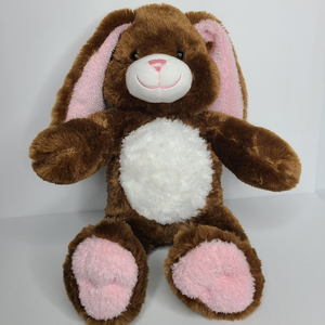 Build A Bear Glisten Dark Brown Glitter Fur Bunny Rabbit‎ Pink Eared Sparkle